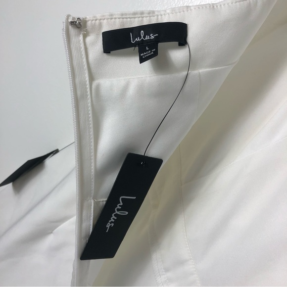 Lulus Eternal Vow Ivory One-Shoulder Sleeveless Bow-Front Jumpsuit Size Large - Picture 12 of 12